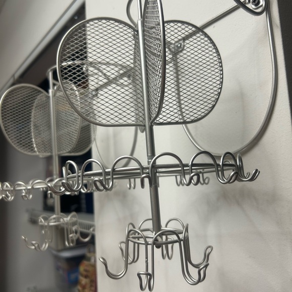 2 Silver Wall-Mounted necklace and earring racks - Picture 2 of 2